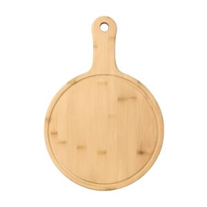 Tábua Multiuso Redonda Tam G Madeira Cortar Churrasco Servir Carne Amigos Família Frios Petiscos Cabo Queijo Legumes Pai