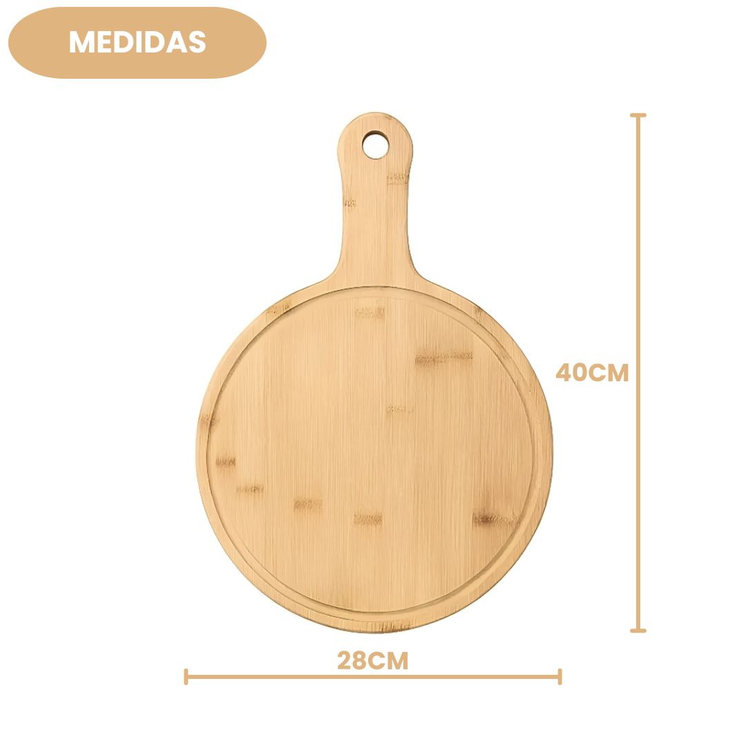 Tábua Multiuso Redonda Tam G Madeira Cortar Churrasco Servir Carne Amigos Família Frios Petiscos Cabo Queijo Legumes Pai - Imagem 5
