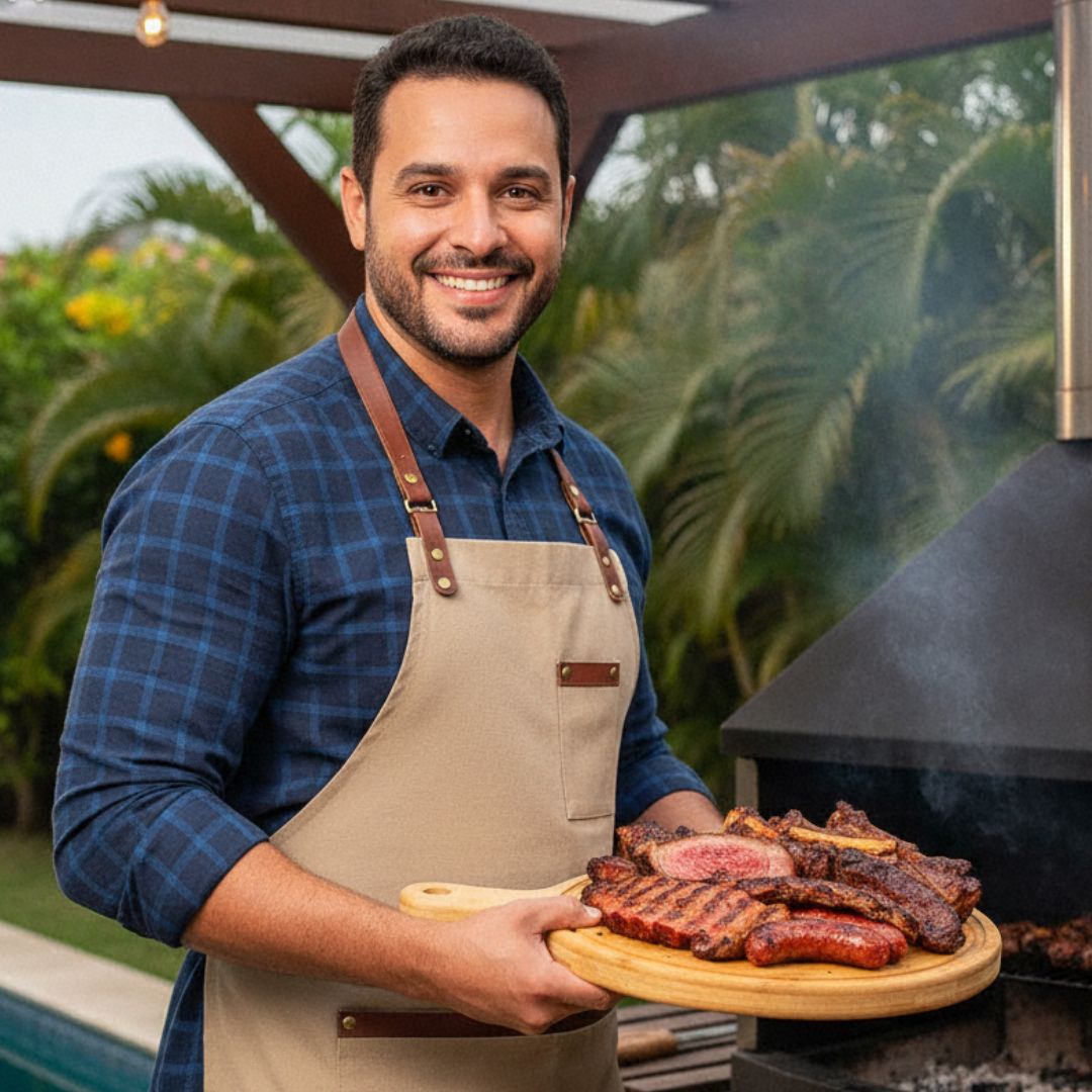 Tábua Multiuso Redonda Tam G Madeira Cortar Churrasco Servir Carne Amigos Família Frios Petiscos Cabo Queijo Legumes Pai - Imagem 4
