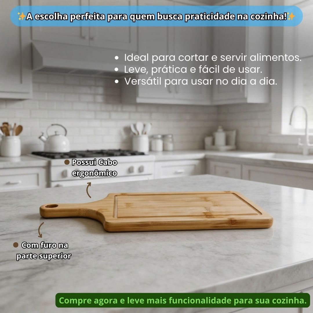 Tábua Multiuso Retangular Tam P Madeira Cortar Churrasco Servir Carne Amigos Família Frios Petiscos Cabo Queijo Legumes - Imagem 2