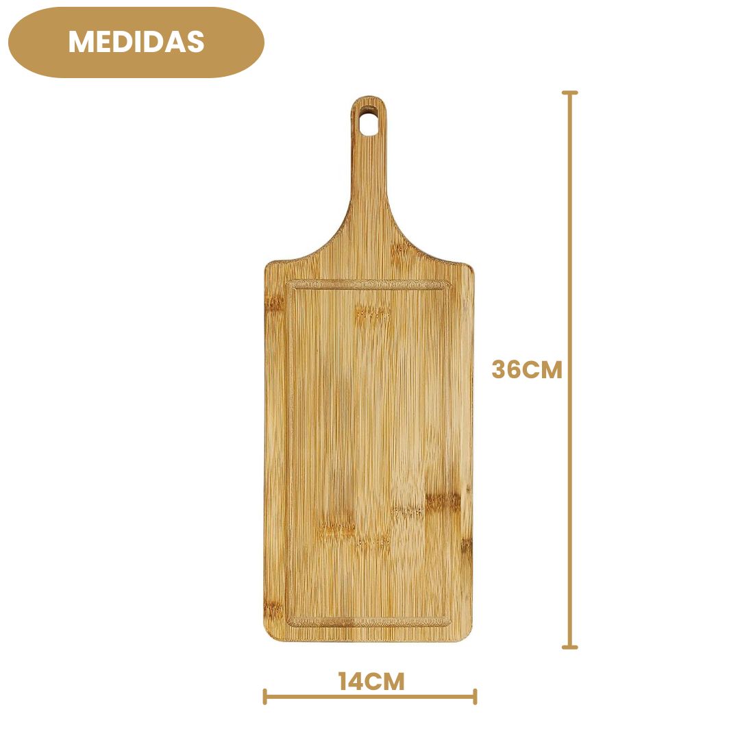 Tábua Multiuso Retangular Tam P Madeira Cortar Churrasco Servir Carne Amigos Família Frios Petiscos Cabo Queijo Legumes - Imagem 5