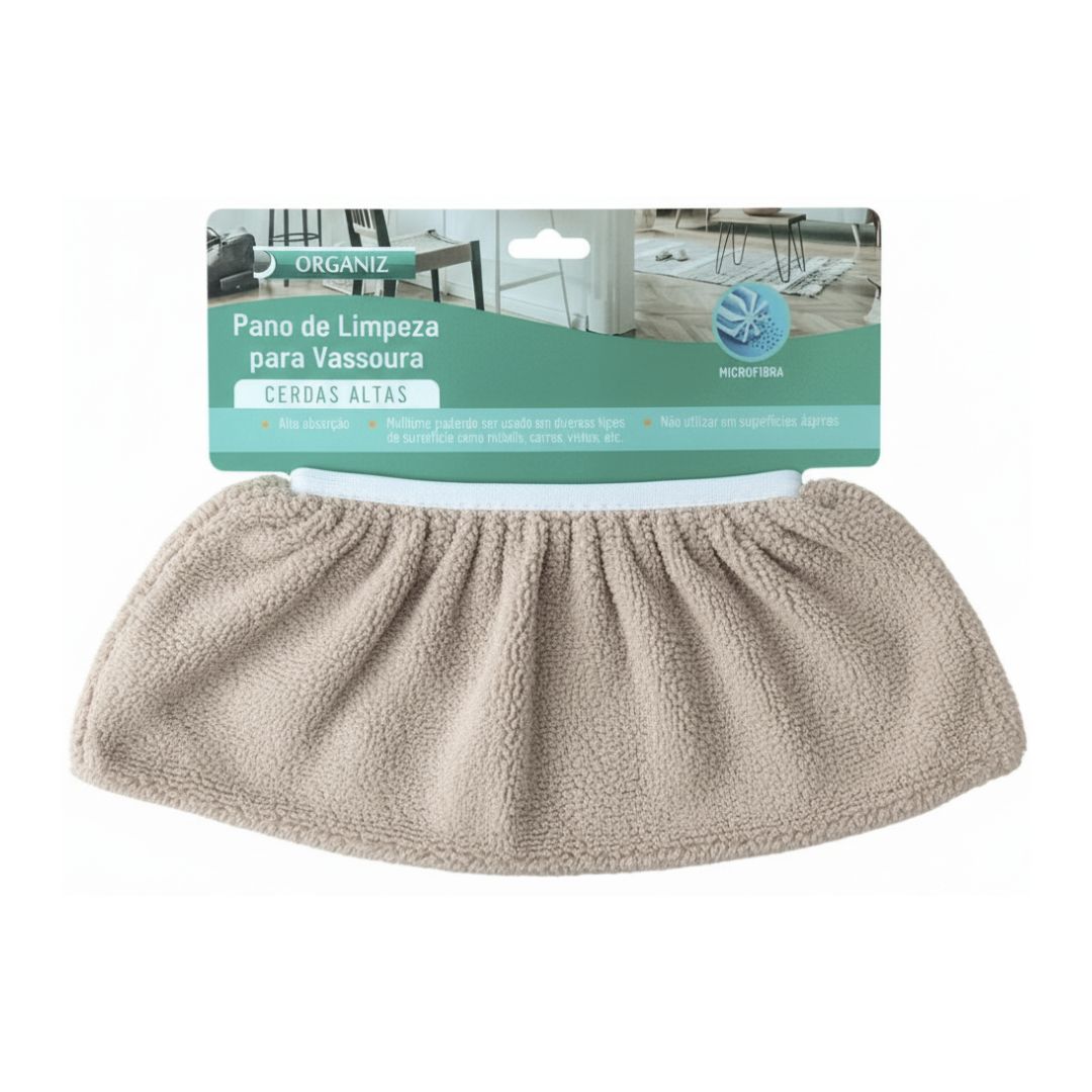 Pano de Limpeza para Vassoura Cerdas Altas Bege Verde Cinza Branco Casa Chão Multiuso Microfibra Alta Absorção Reutilizá - Imagem 3