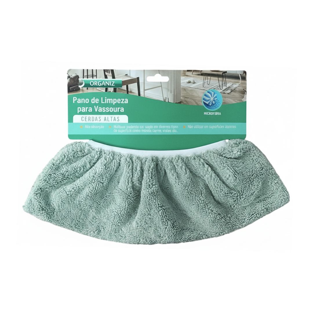Pano de Limpeza para Vassoura Cerdas Altas Bege Verde Cinza Branco Casa Chão Multiuso Microfibra Alta Absorção Reutilizá - Imagem 4