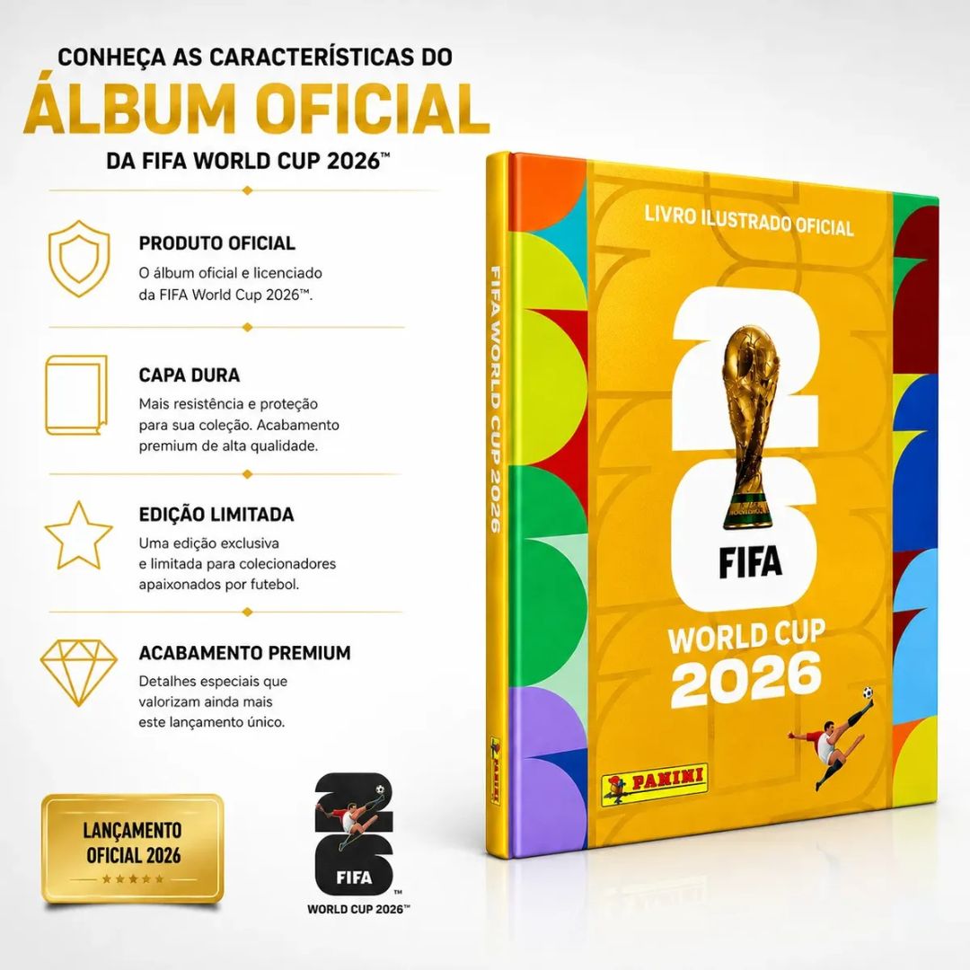 Álbum Capa Dura Ouro Copa Do Mundo 2026 Fifa World Cup 2026 - Imagem 4