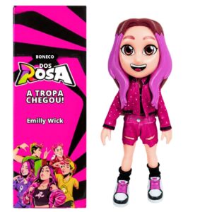 Boneca Brinquedo Infantil Emilly Dos Rosa Youtuber Meninas Criança Presente Diversão Articulada