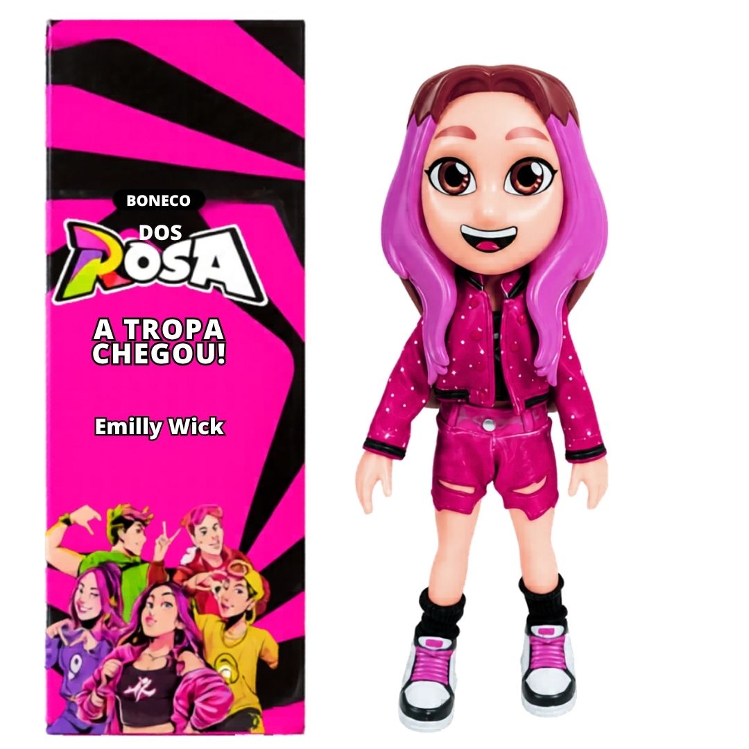 Boneca Brinquedo Infantil Emilly Dos Rosa Youtuber Meninas Criança Presente Diversão Articulada