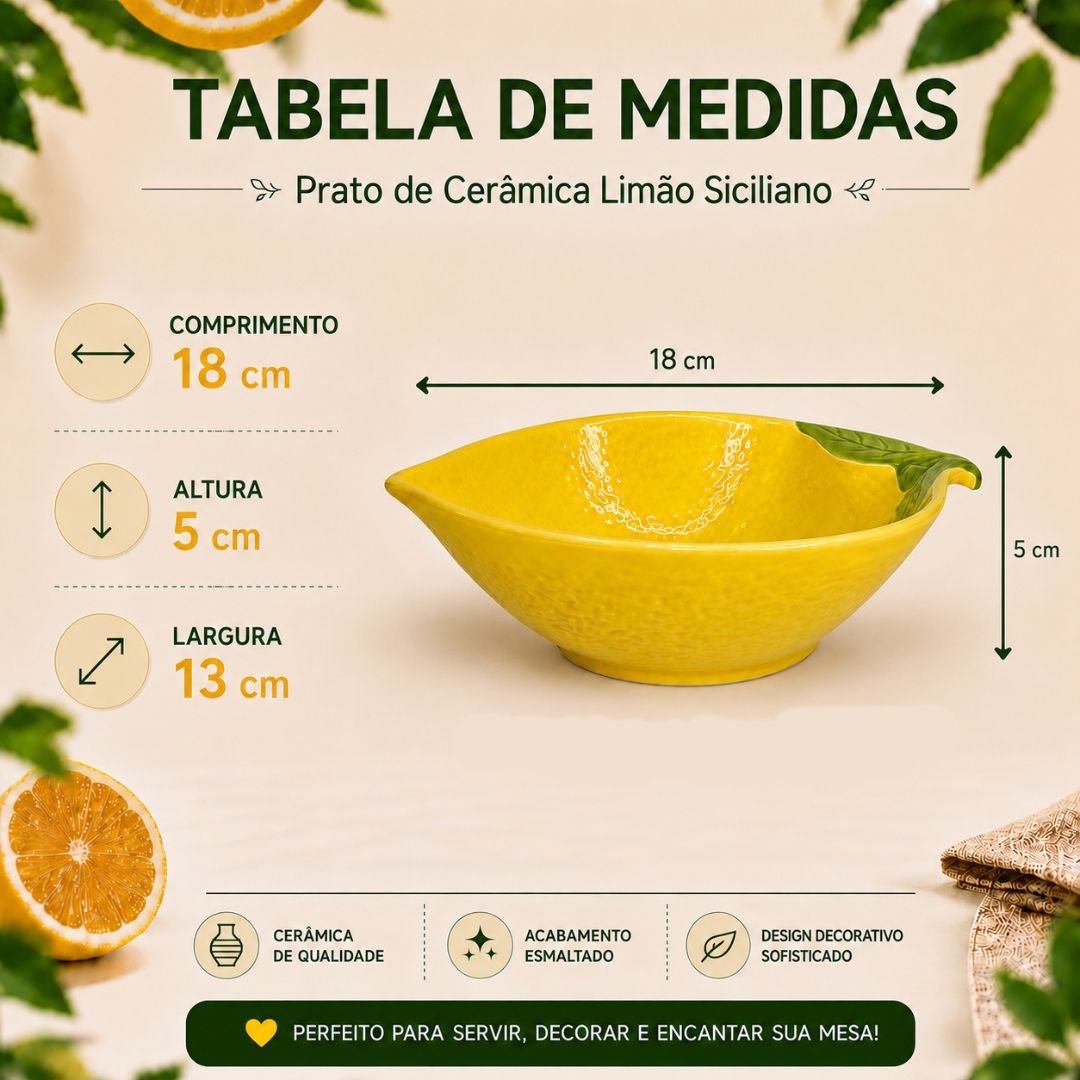 Bowl Formato Limão Siciliano De Cerâmica Amarelo Sobremesa Petiscos Cozinha Molhos Jantar Presente - Imagem 5