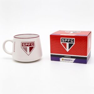 Caneca Moma São Paulo 500ml Cerâmica Relevo Tricolor Paulista Morumbi Futebol Café Pai Amigo Namorado Presente