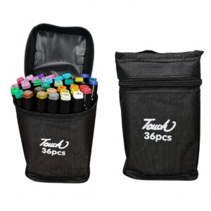 Kit Canetinha Touch Ponta Dupla Para Colorir Escolar Marca Texto 36 Cores Ponta Dupla Desenho Ilustração Criativo Pintur