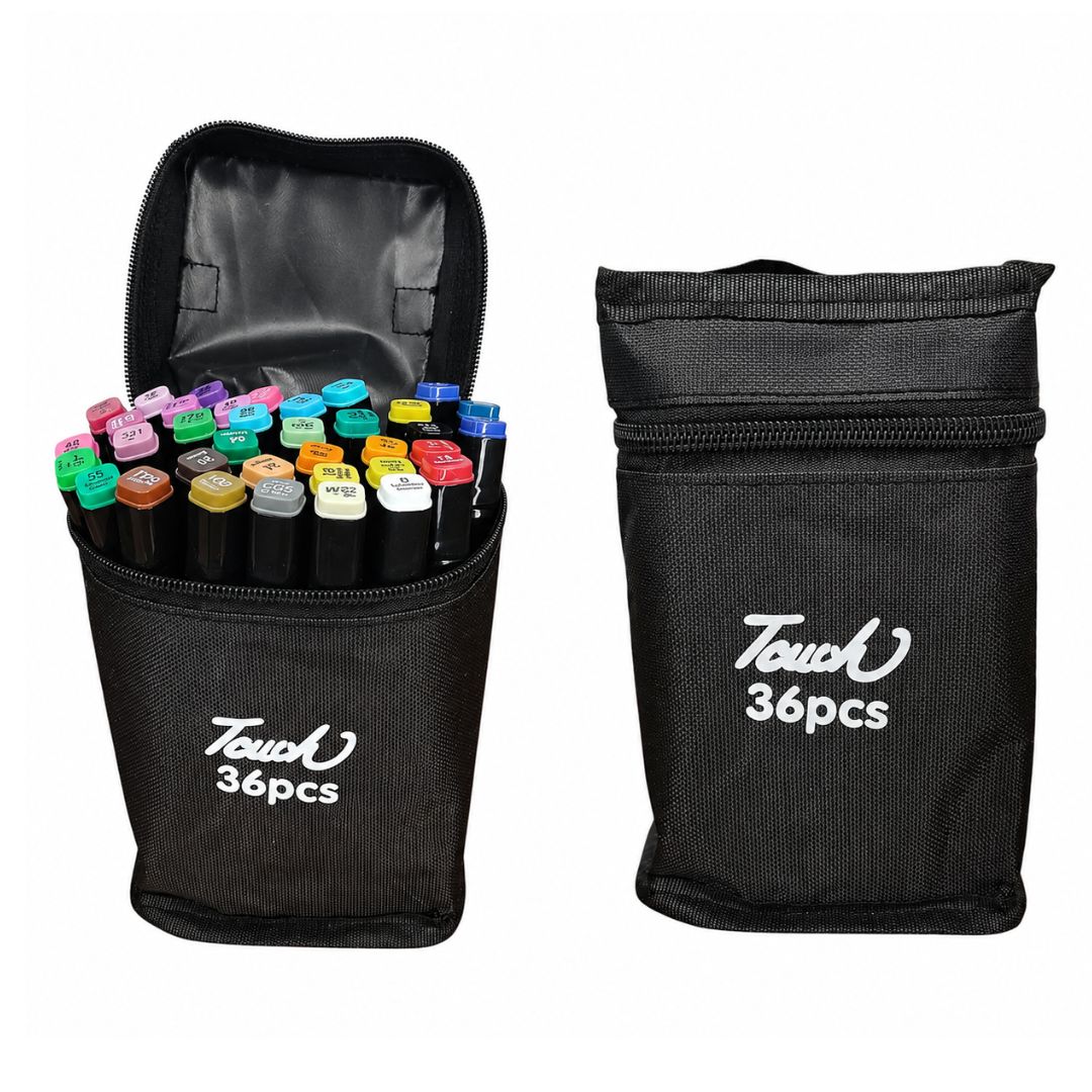 Kit Canetinha Touch Ponta Dupla Para Colorir Escolar Marca Texto 36 Cores Ponta Dupla Desenho Ilustração Criativo Pintur
