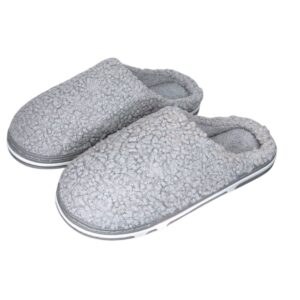 Pantufa Fashion Peluciada Confortavel Antiderrapante Unissex Feminina Adulto Cinza Inverno Pai