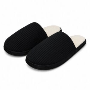 Pantufa Preta Peluciada Frio Inverno Pai Mãe Chinelo Adulto Antiderrapante Unissex Quarto Confortável Aconchegante Prese