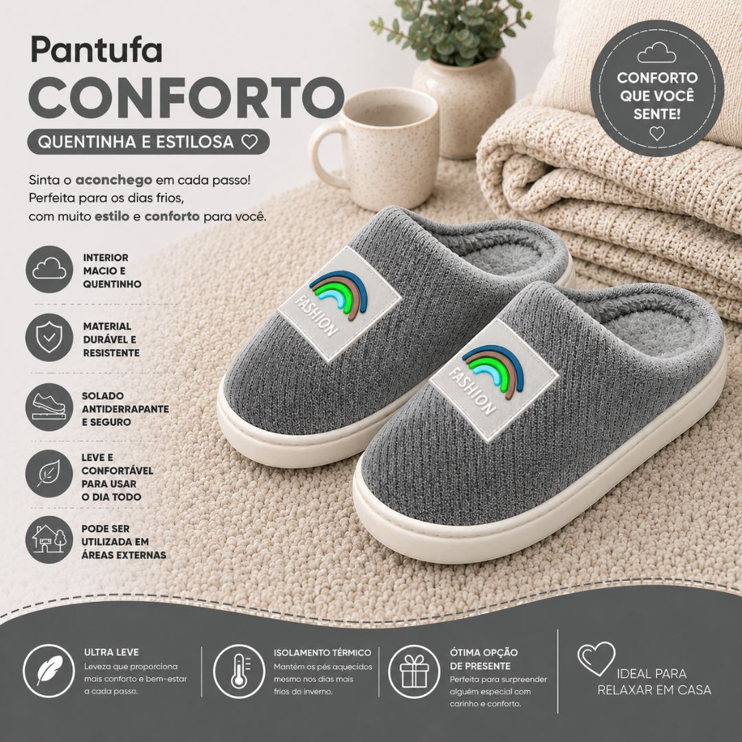 Pantufa Chinelo De Inverno Peluciado Pelucia Adulto Maasculino Feminino Grafite Antiderrapante Confortavel Pai Mãe - Imagem 2