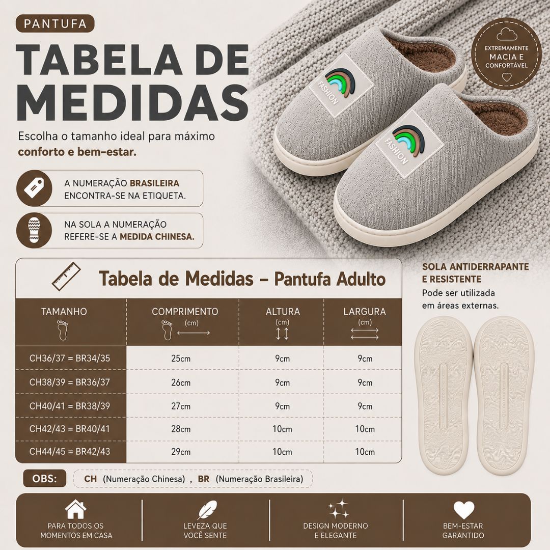 Pantufa Chinelo De Inverno Peluciado Pelucia Adulto Maasculino Feminino Cinza Antiderrapante Confortavel Pai Mãe - Imagem 5