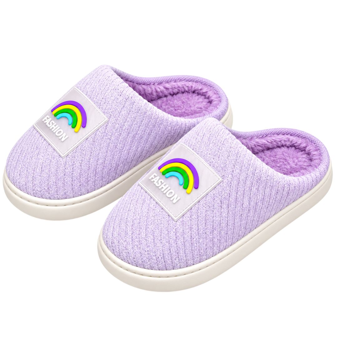 Pantufa Inverno Feminina Confortavel Antiderrapante Fashion Colorida Roxa Infantil Adulto