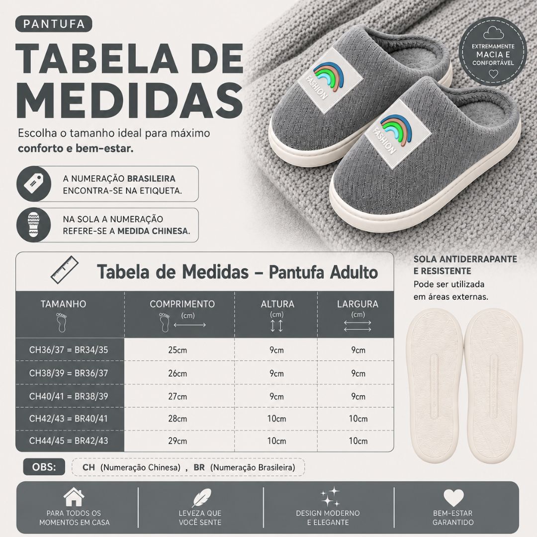 Pantufa Chinelo De Inverno Peluciado Pelucia Adulto Maasculino Feminino Grafite Antiderrapante Confortavel Pai Mãe - Imagem 5