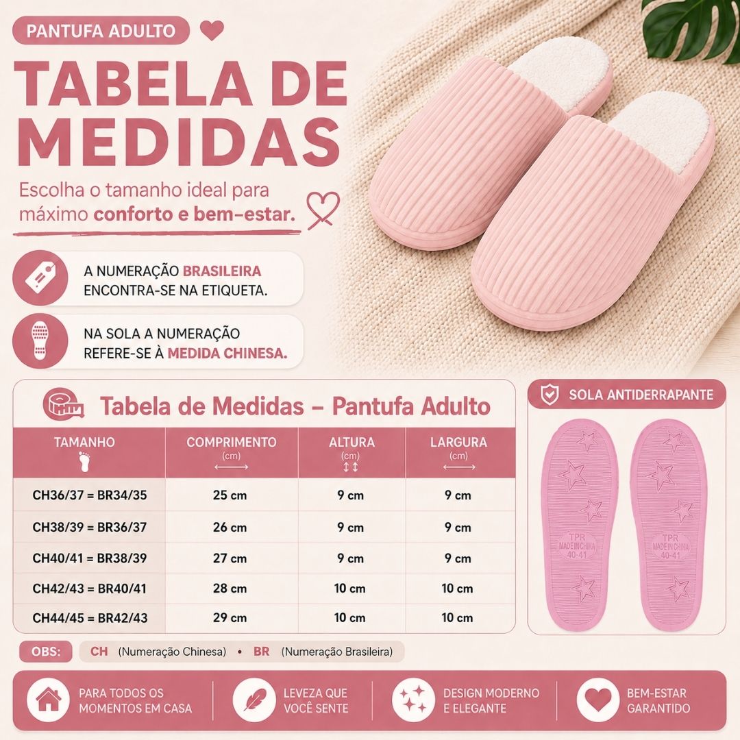 Pantufa Rosa Peluciada Frio Inverno Mãe Chinelo Adulto Antiderrapante Feminina Quarto Confortável Aconchegante Presente - Imagem 5