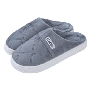 Pantufa Cinza Peluciada Frio Inverno Chinelo Adulto Antiderrapante Mãe Pai Unissex Quarto Confortável Aconchegante Prese