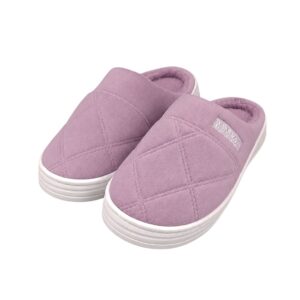 Pantufa Roxa Peluciada Frio Inverno Mãe Chinelo Adulto Antiderrapante Feminina Quarto Confortável Aconchegante Presente