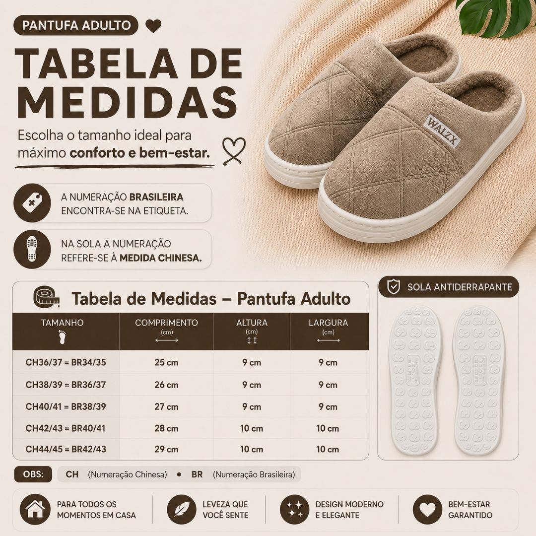 Pantufa Marrom Peluciada Frio Inverno Chinelo Adulto Antiderrapante Mãe Pai Unissex Quarto Confortável Aconchegante Pres - Imagem 5