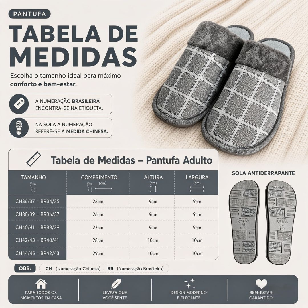 Pantufa Xadrez Cinza Premium Antiderrapante Confortável Masculina Peluciada Adulto Chinelo Inverno Quarto Frio Pai Prese - Imagem 5