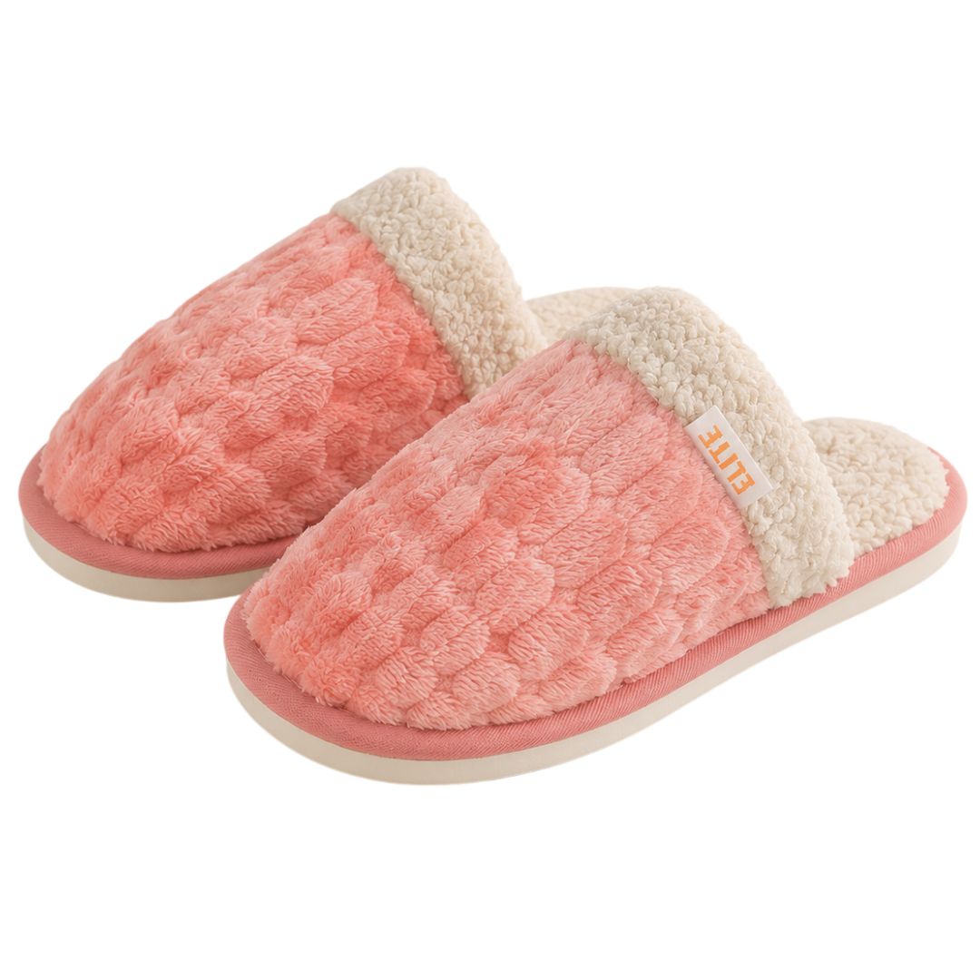 Pantufa Feminina Rosa Antiderrapante Peluciada Adulta Confortavel Aconchegante Mãe Amiga Frio Quarto Inverno Chinelo Fle