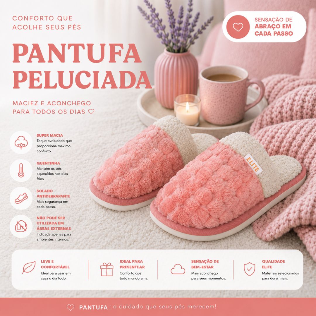 Pantufa Feminina Rosa Antiderrapante Peluciada Adulta Confortavel Aconchegante Mãe Amiga Frio Quarto Inverno Chinelo Fle - Imagem 2