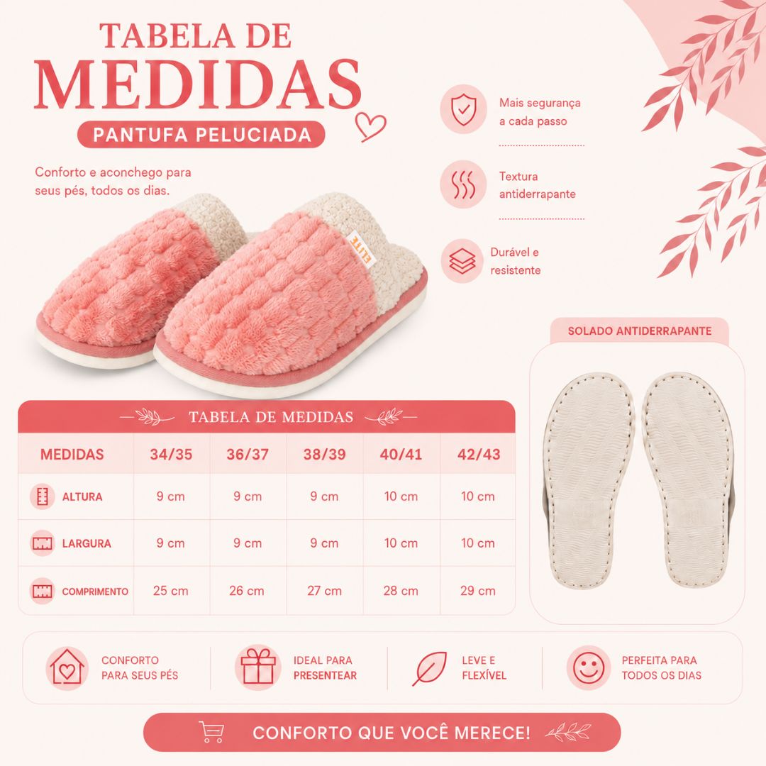 Pantufa Feminina Rosa Antiderrapante Peluciada Adulta Confortavel Aconchegante Mãe Amiga Frio Quarto Inverno Chinelo Fle - Imagem 5