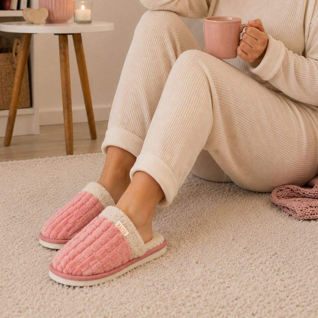 Pantufa Feminina Rosa Antiderrapante Peluciada Adulta Confortavel Aconchegante Mãe Amiga Frio Quarto Inverno Chinelo Fle - Imagem 3