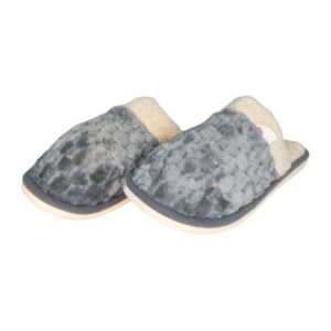 Pantufa Cinza Peluciada Comfort Inverno Chinelo Quente Frio Pai Mãe Adulto Unissex Fleece Antiderrapante Comfortável