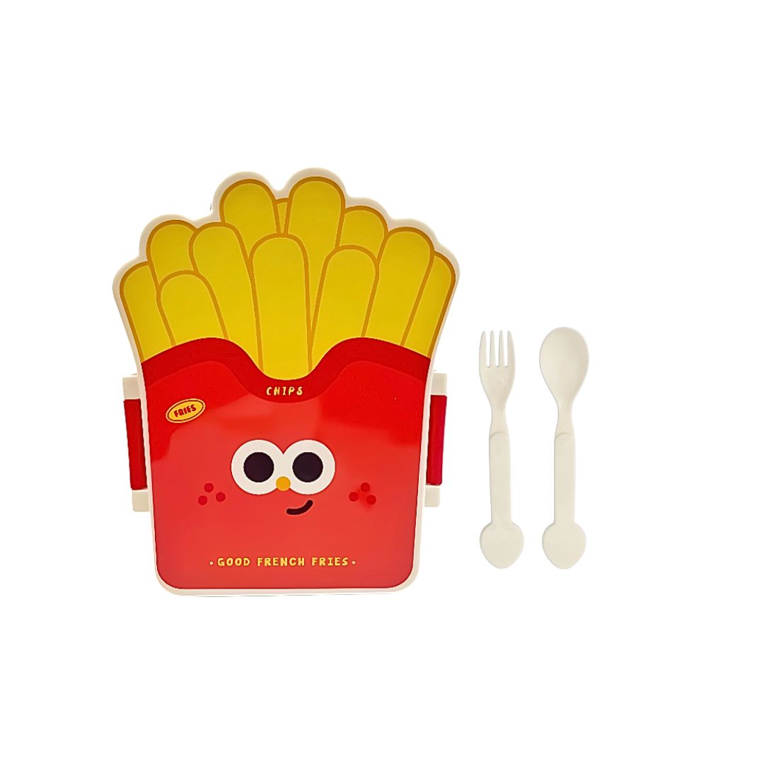 Marmita Infantil Com Talheres Pipoca Batata Frita Escolar Passeio Criança Lanche Almoço Jantar Viagem Resistente Refeiçã - Imagem 6