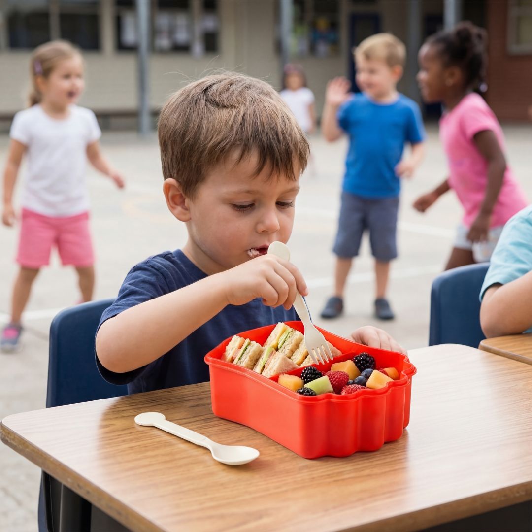 Marmita Infantil Com Talheres Pipoca Batata Frita Escolar Passeio Criança Lanche Almoço Jantar Viagem Resistente Refeiçã - Imagem 8