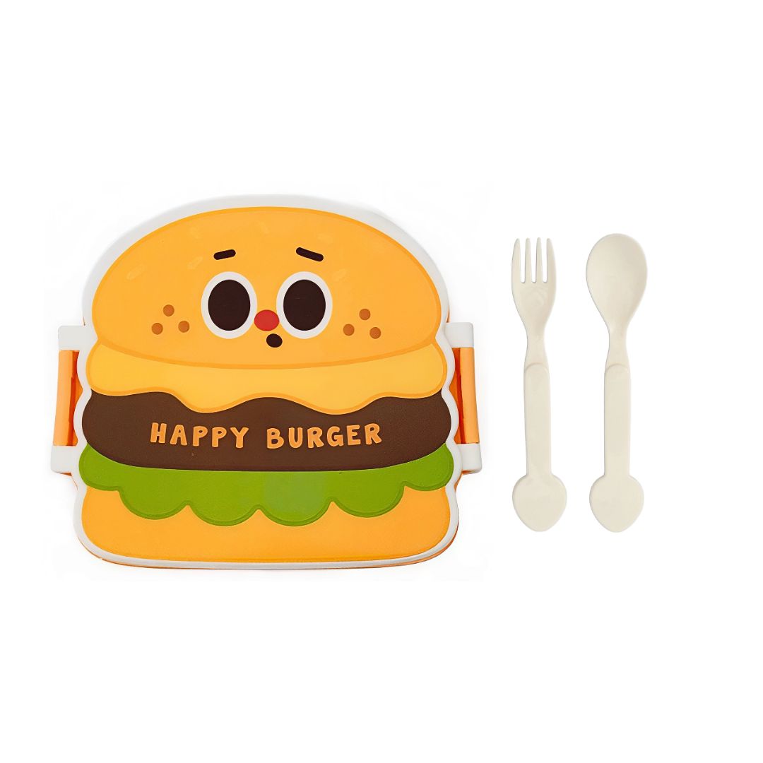 Marmita Infantil Com Talheres Hamburguer Escolar Passeio Criança Lanche Almoço Jantar Temática Viagem Resistente Espaços