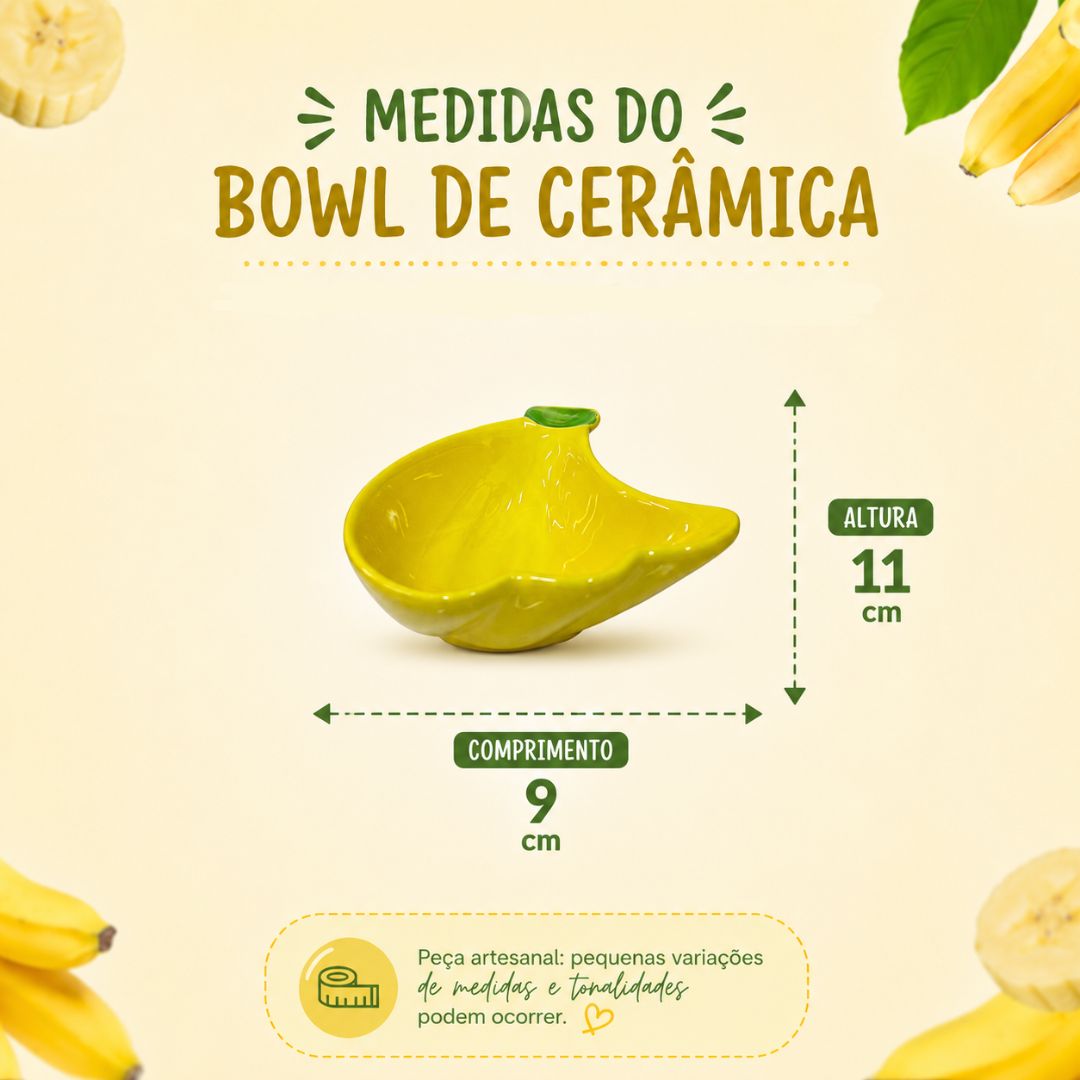 Bowl De Cerâmica Formato Banana Criativo Divertido Resistente Bonito Cozinha Lanche Presente Amigos e Família - Imagem 5