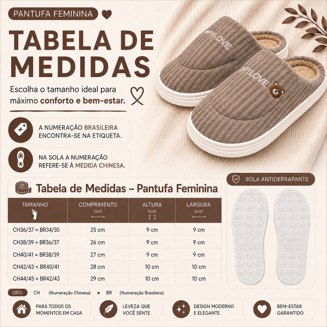 Pantufa Adulto Marrom Masculina Inverno Peluciada Confortavel Antiderrapante Pai Comfort Frio Quarto Chinelo - Imagem 5