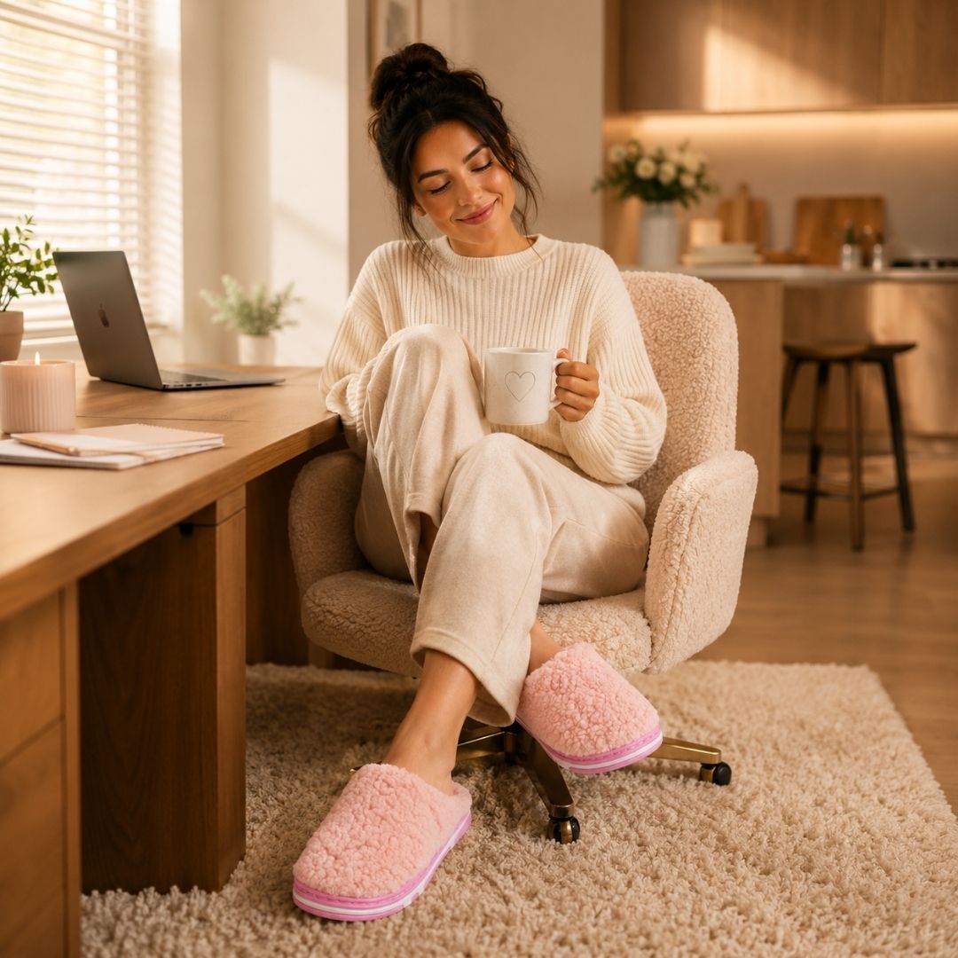 Pantufa Fashion Colorida Peluciada Confortavel Antiderrapante Unissex Feminina Adulto Rosa Frio Inverno - Imagem 3