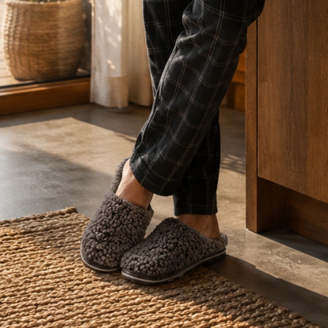 Pantufa Adulto Marrom Unissex Inverno Fashion Peluciada Confortavel Antiderrapante Pai Mãe Comfort Frio Quarto Chinelo P - Imagem 4