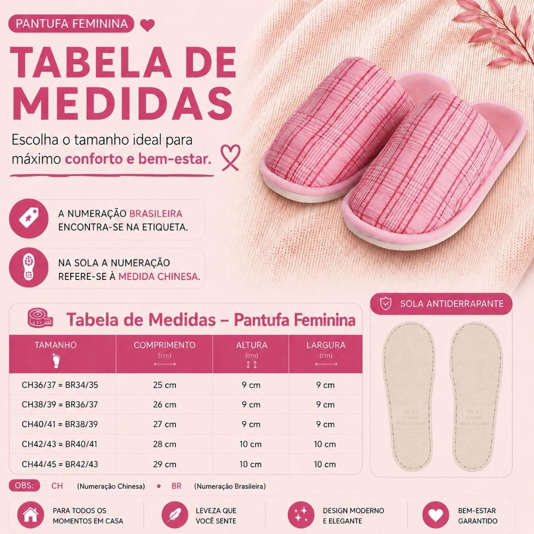 Pantufa Xadrex Feminina Rosa Adulto Chinelo Peluciada Frio Quarto Presente Confortável - Imagem 5