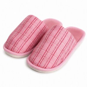 Pantufa Xadrex Feminina Rosa Adulto Chinelo Peluciada Frio Quarto Presente Confortável