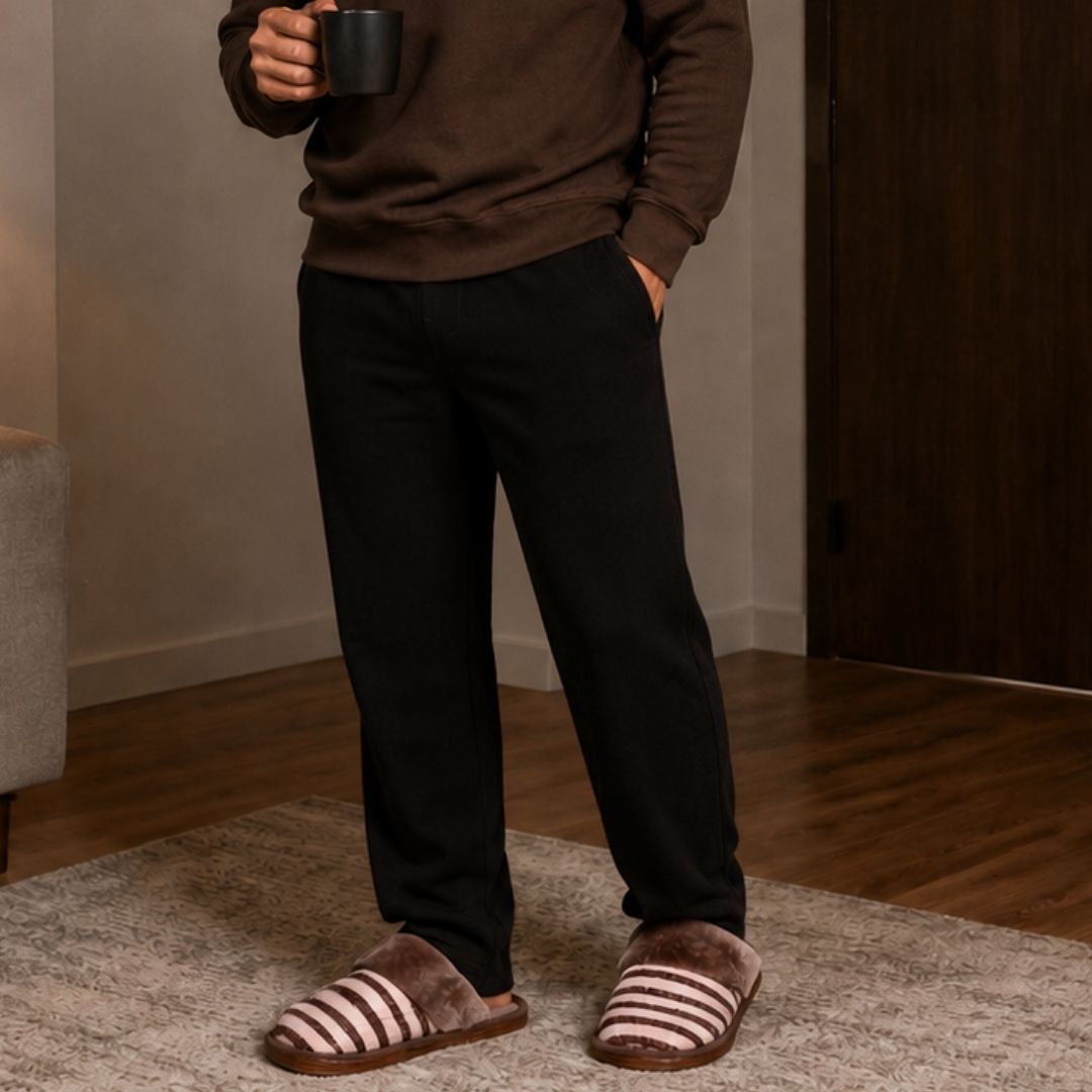 Pantufa Masculina Marrom Listrada Peluciada Pai Comfort Inverno Frio Antiderrapante Adulto Quarto - Imagem 3