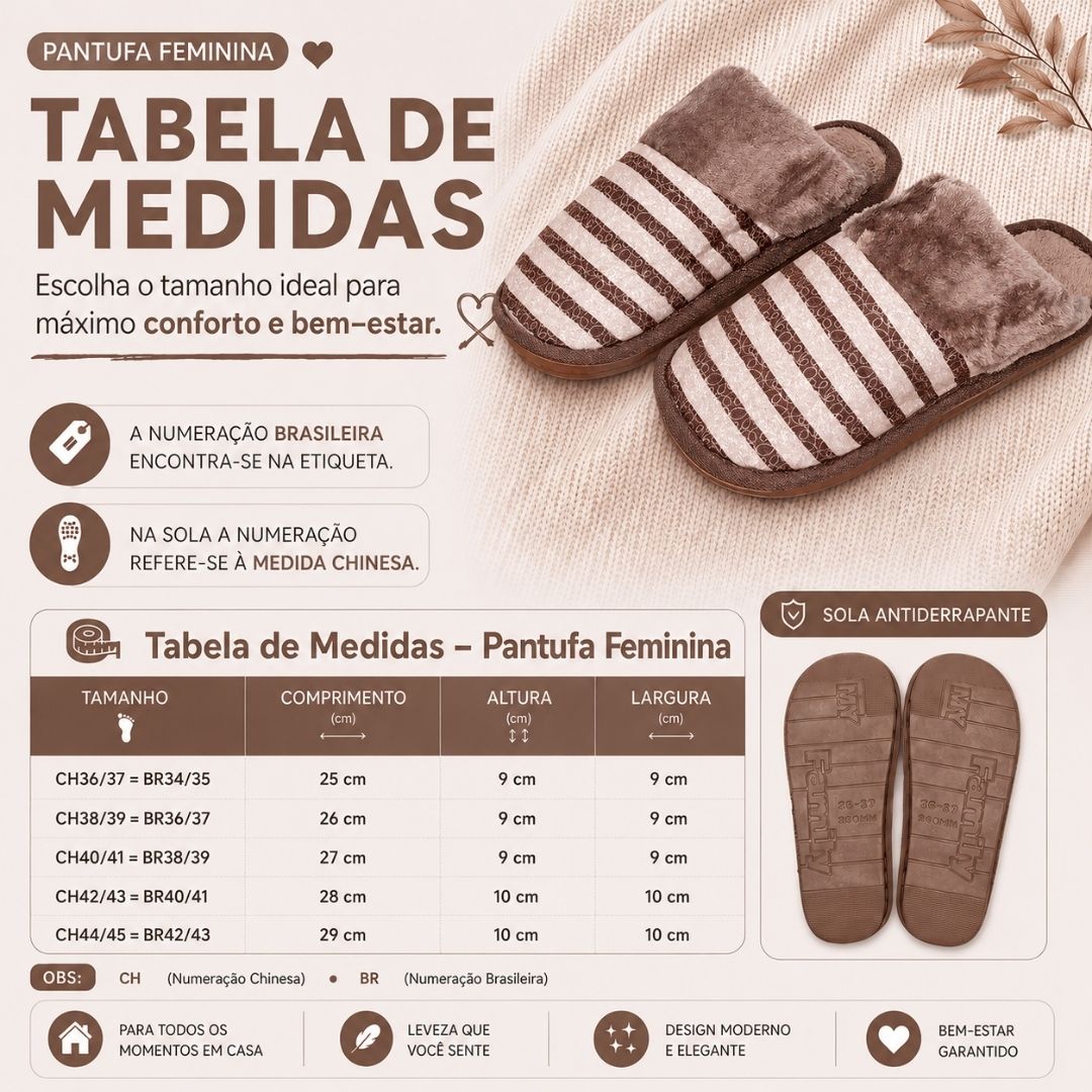 Pantufa Masculina Marrom Listrada Peluciada Pai Comfort Inverno Frio Antiderrapante Adulto Quarto - Imagem 5