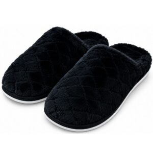 Pantufa Masculina Preta Chinelo Quarto Peluciada Frio Antiderrapante Comfort Inverno Adulto Pai