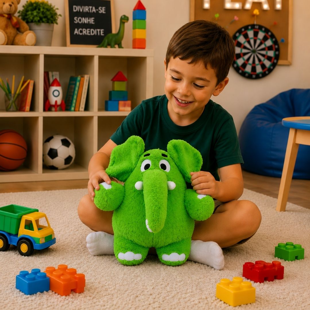 Boneco Pelúcia Jotalhão Turma da Mônica Criança Brincadeira Elefante Diversão Presente Dia das Crianças - Imagem 3