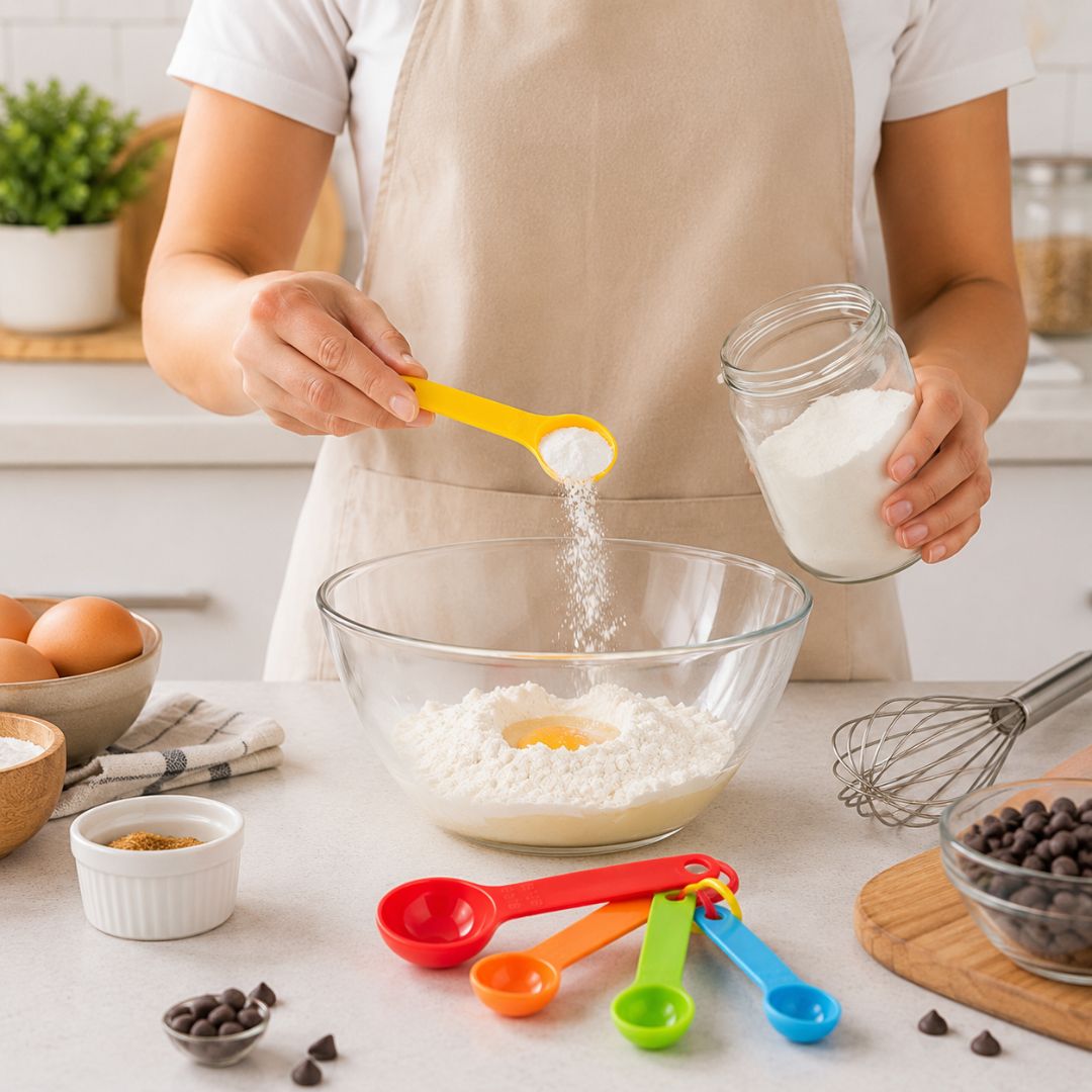 Colher Medidora Colorida 5 Peças Cozinha Culinária Receitas Confeitaria Bolo Torta Precisa Alta Qualidade - Imagem 3