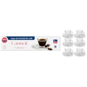 Jogo 6 xícaras Café 90ml Vidro Café Presente Cozinha Mesa Posta Elegante Charme Delicado Resistente