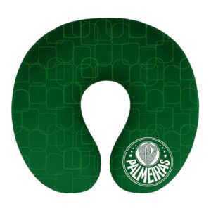 Almofada Apoio Pescoço Viagem Palmeiras Pattern Verdão Passeio Confortável Futebol Presente Pai Torcedor