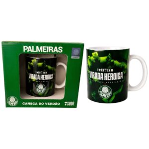 Caneca Palmeiras 300ml Virada Heroica Bicampeão Brasileiro Verdão Porco Cerâmica Pai Amigo Presente