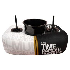 Kit Cinema Santos Seu Time Já Parou Uma Guerra Almofada Balde Pipoca Copos Filme Futebol Presente Pai