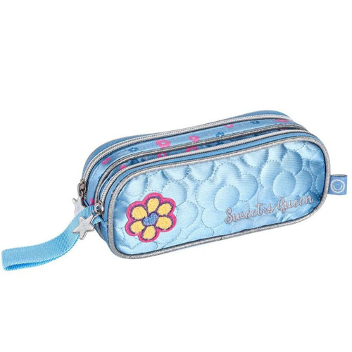 Estojo Duplo Rosa Lilás Azul Sweet Queen Metalizado Escolar Volta Aulas Estudo Juvenil - Imagem 7