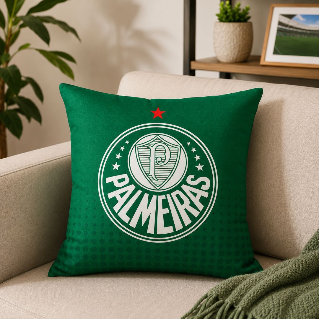 Almofada Quadrada Palmeiras Verdão Porco Decoração Confortável Futebol Presente Pai Torcedor - Imagem 3